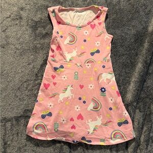 Pink Unicorn and Rainbow Dress wonder nation size s 6-6x